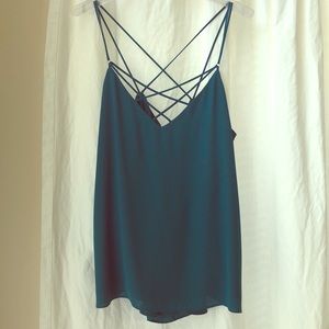 Gorgeous NWT Express Teal Strappy Tank Top
